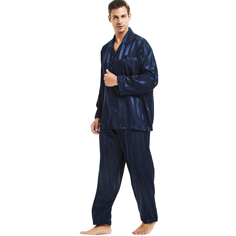 2022 Custom Wholesale Long Sleeved Shorts Pajamas Set Solid Color Sexy Silk Sleepwear Set for Women