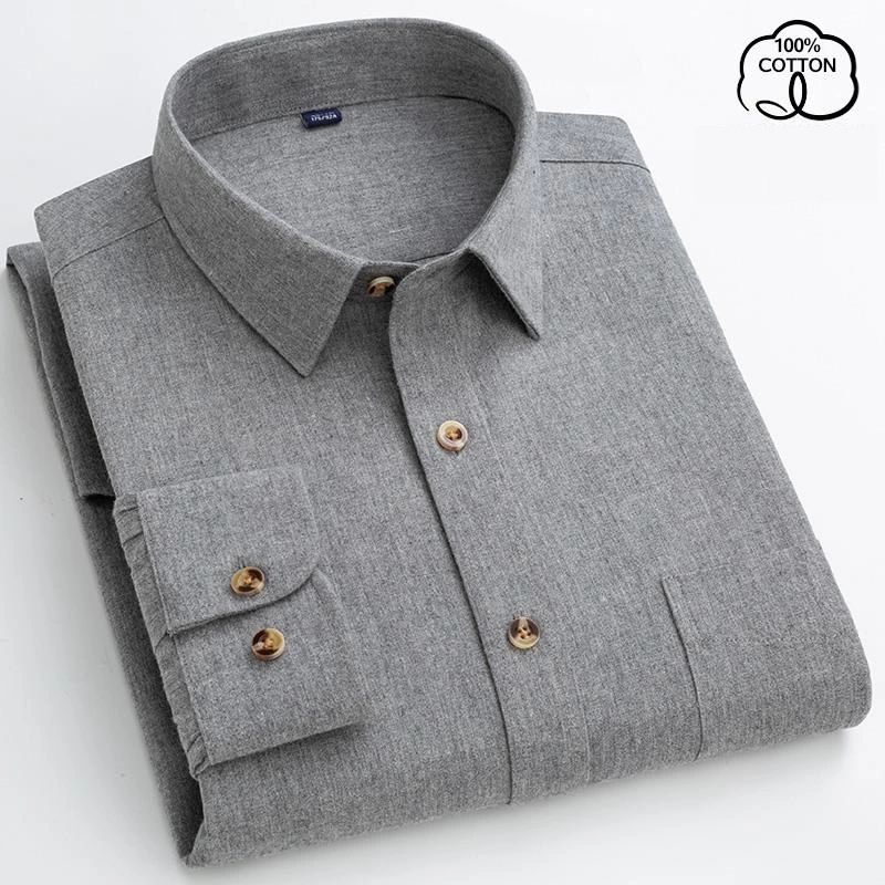 High Quality Men&prime; S Dress Shirt Office Formal Shirts Breathable Long Sleeve Blank Plain 100% Cotton White Casual Shirts