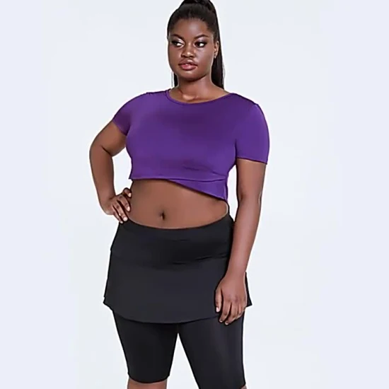 Sexy Seamless Women Plus-Size Sports Blouse Women′ S Yoga Wear Short-Sleeved Running Shirt