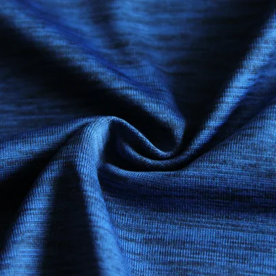 95.5%Polyester 4.5%Spandex Blue Cationic Melange Jersey Fabric for Sportswear/Apparel/Swimming